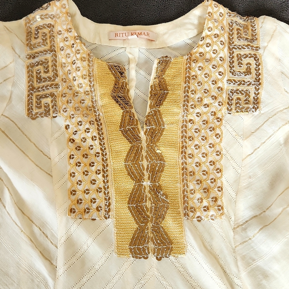 Ritu Kumar women's beige kurti size XS - Picture 2 of 7